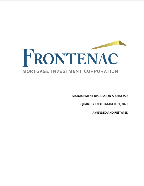 Management Discussion and Analysis – March 31, 2023 – Restated Final Image Preview