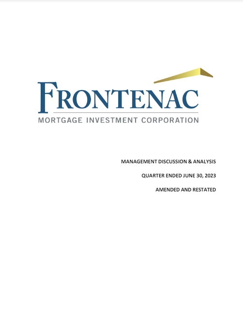 Management Discussion and Analysis – June 30, 2023 – Restated Final Image Preview
